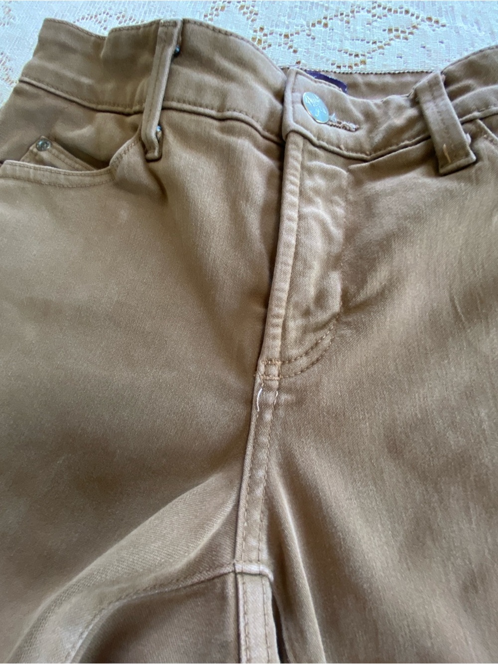 NYDJ Mid Rise LEGGING Stretch Jeans in Camel Brush Demin Size 2 - Picture 13 of 14